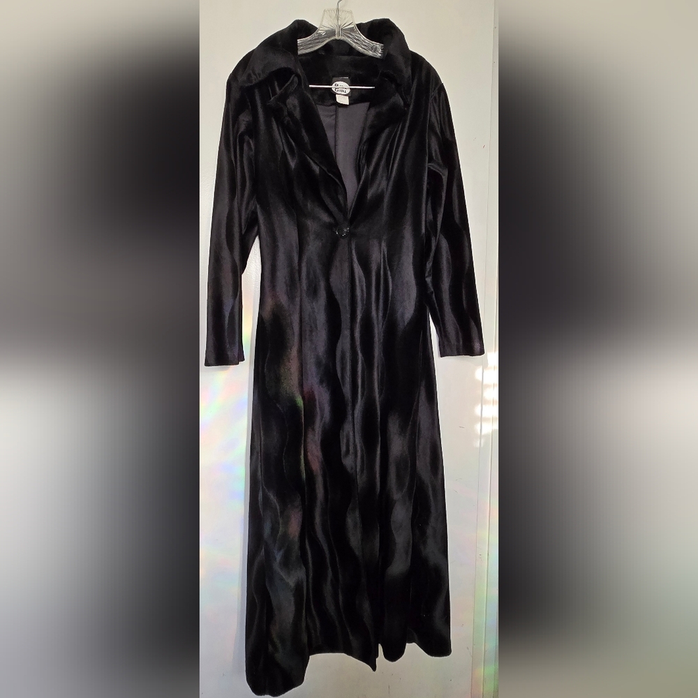 Vintage Velour Collared Trench Coat